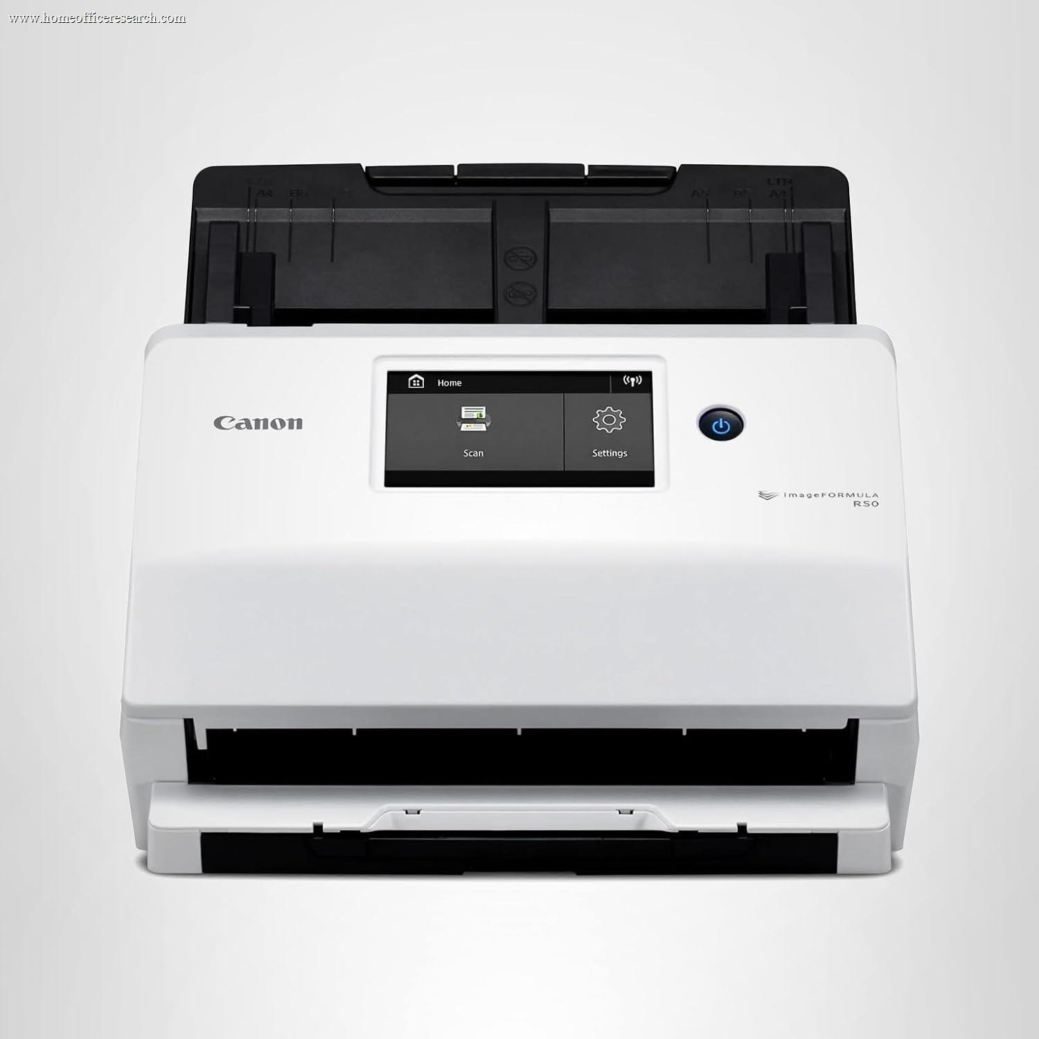 Canon imageFORMULA R50 desktop document scanner with color touchscreen