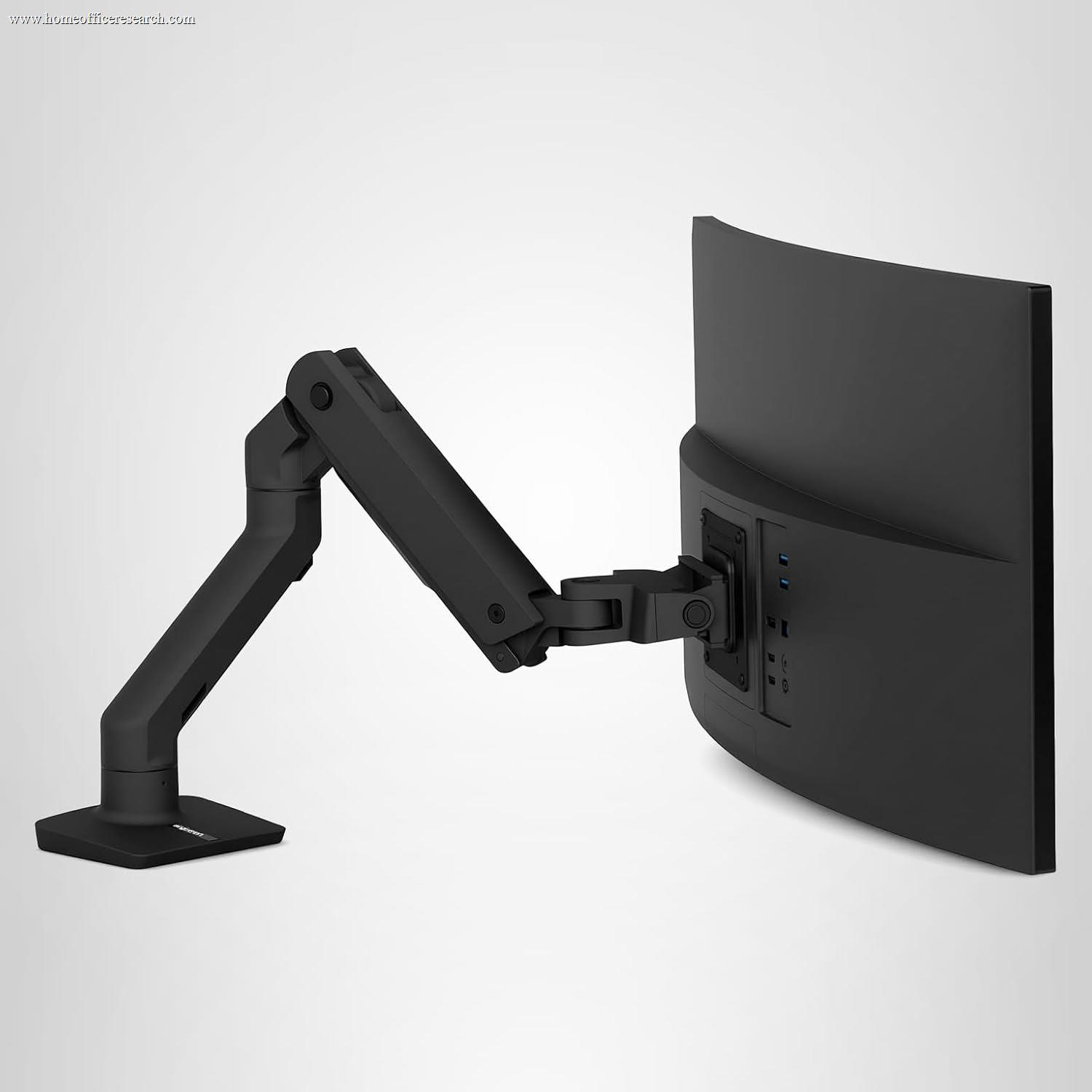 Ergotron HX heavy-duty single monitor arm in matte black