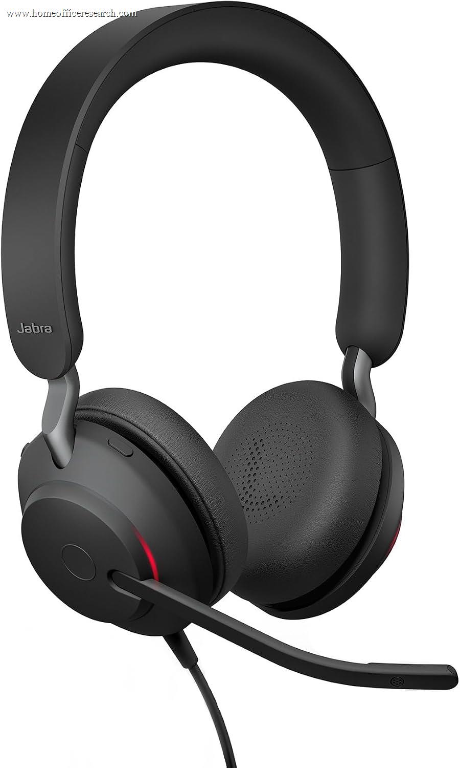 Jabra Evolve2 40 SE wired USB stereo headset with 3-microphone boom arm
