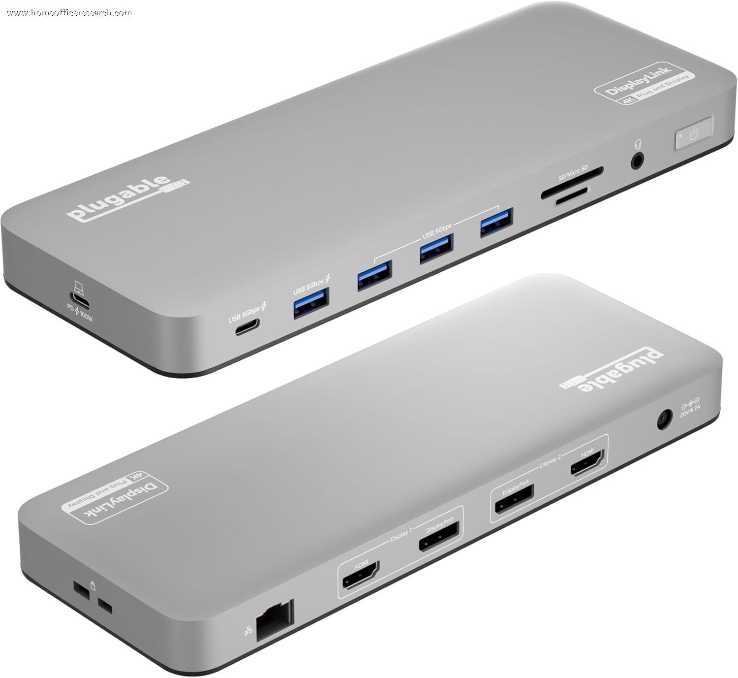 Plugable UD-6950PDH dual 4K DisplayLink USB-C docking station